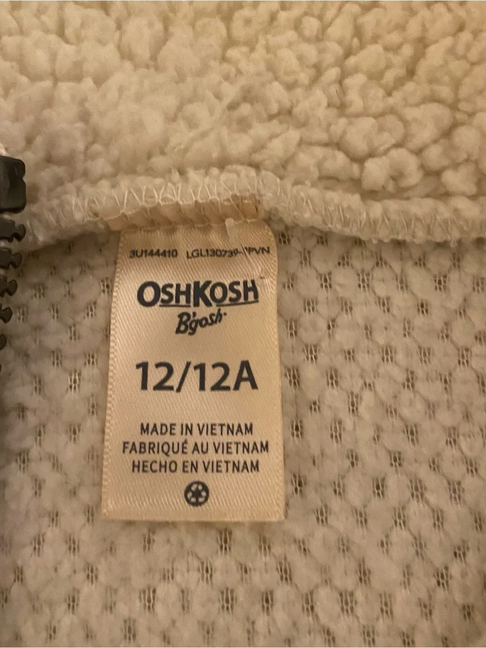 Osh Kosh Fleece Jacket 1Boys 12 Mountains Outdoor Sherpa 1/4 Zip Nubby Casual